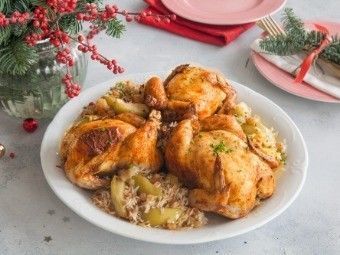 Цыплята-корнишоны с ароматной рисовой начинкой Цыплята-корнишоны