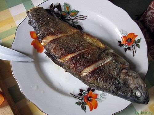 Форель жареная на сковороде. Фото. Жареная форель
