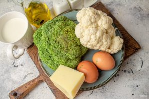 Запеканка из брокколи и цветной капусты с сыром Запеканка из брокколи и цветной капусты с сыром