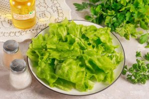 Теплый салат с печенью кролика Теплый салат с печенью кролика