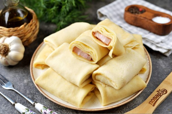 Блинчики с беконом Блинчики