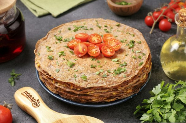 Печёночный торт из куриной печени с молоком Печёночный торт